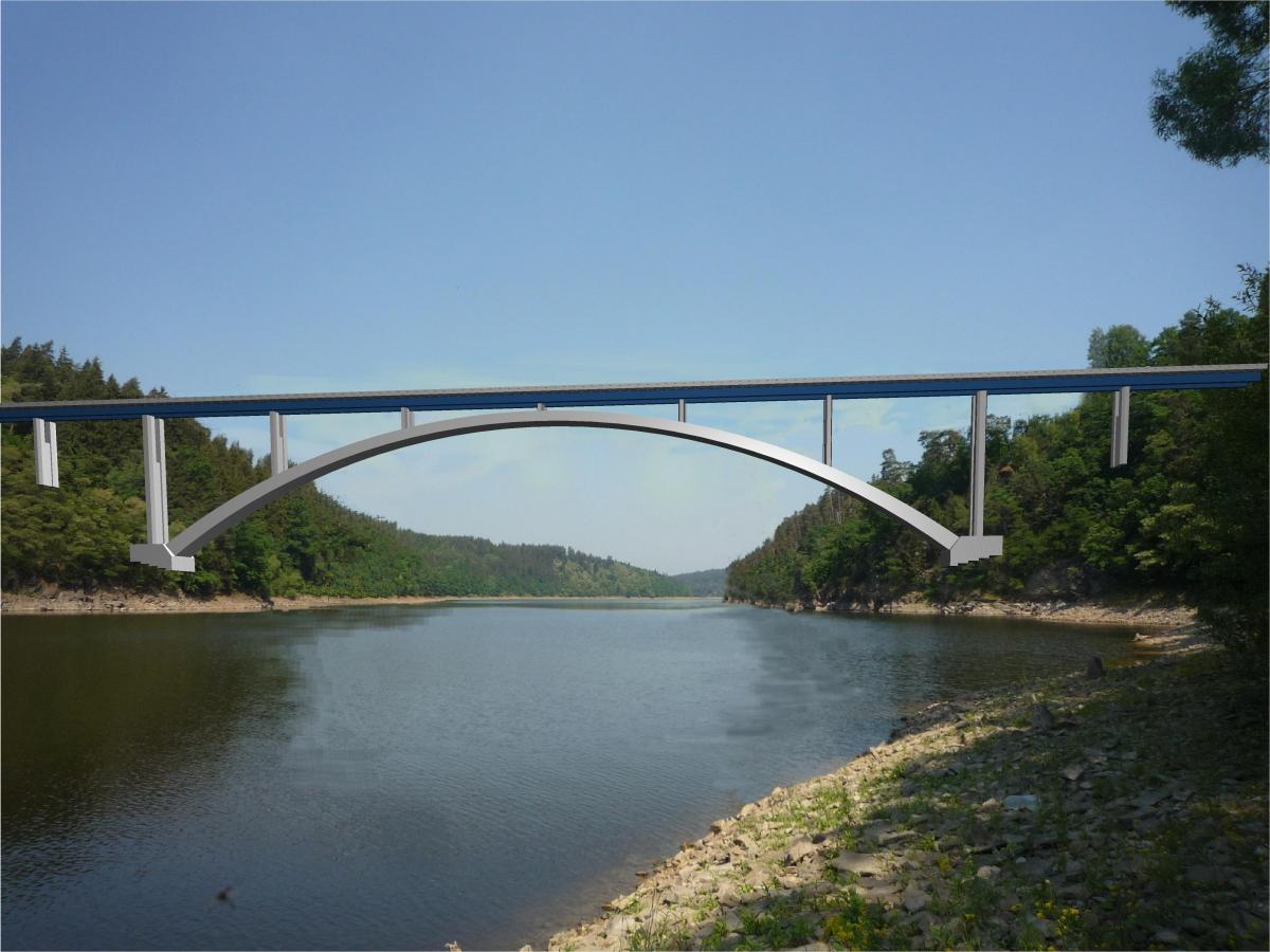 Nový železniční most přes vodní nádrž Orlík. Inženýrskogeologický průzkum