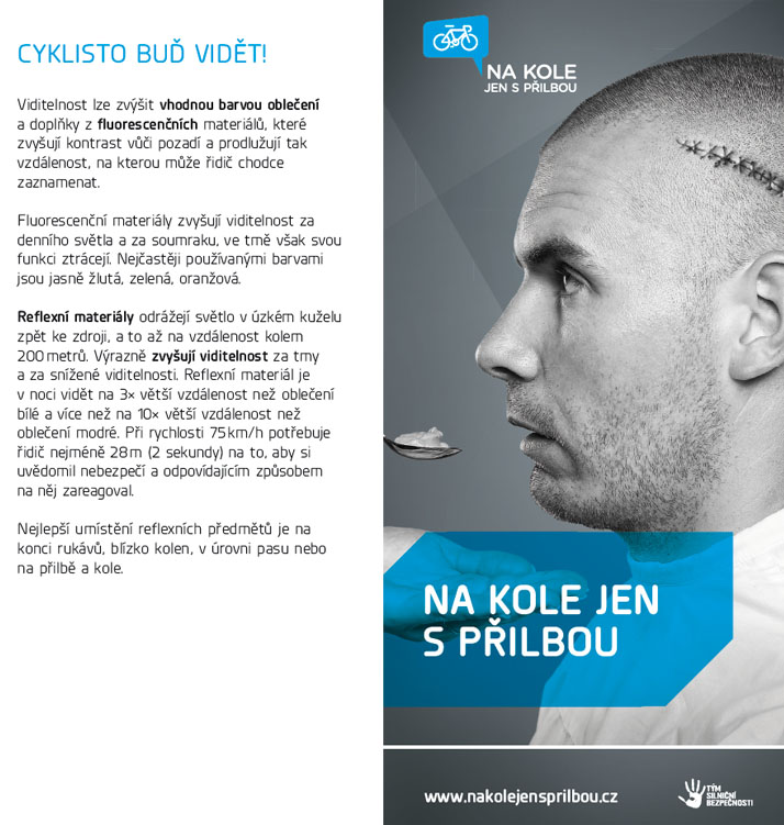 Na ochranu zdraví cyklistů bude upozorňovat projekt Na kole jen s přilbou!