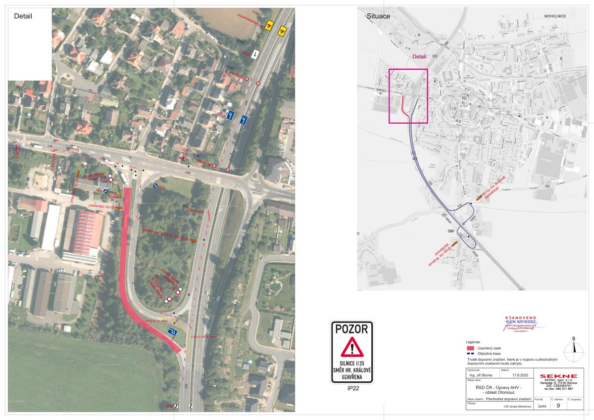 Během září a října Ředitelství silnic a dálnic opraví několik asfaltových úseků na Olomoucku