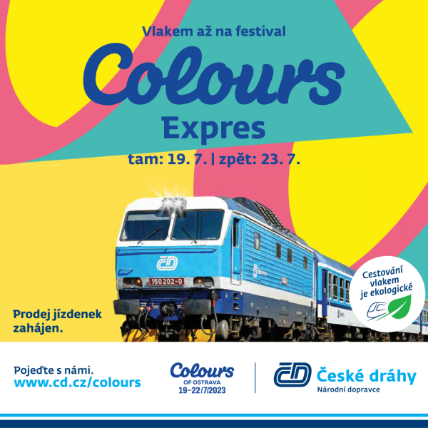 Speciální vlaky Českých drah svezou návštěvníky na festival Colours of Ostrava 